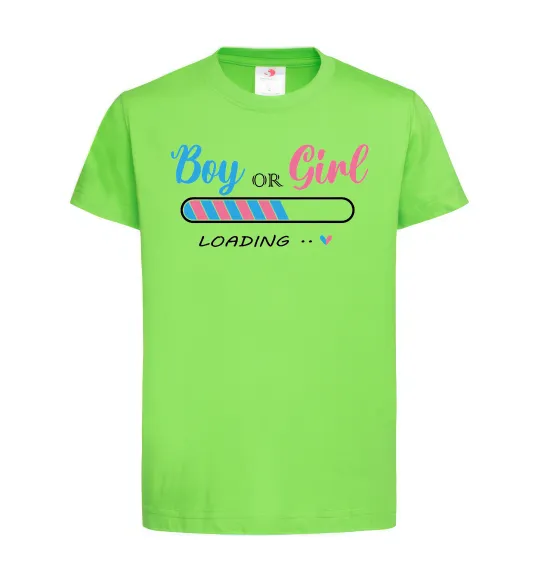 Детская футболка Boy or girl loading Лаймовый фото
