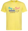 Мужская футболка Boy or girl loading Лимонный фото