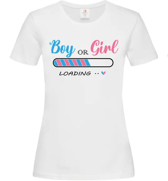 Женская футболка Boy or girl loading Белый фото