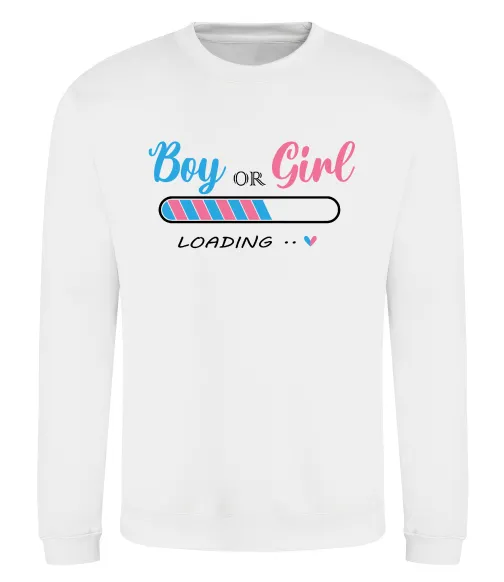 Світшот Boy or girl loading Білий фото