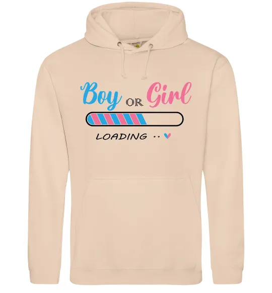 Мужская толстовка (худи) Boy or girl loading Песочный фото