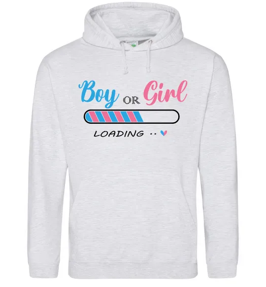 Женская толстовка (худи) Boy or girl loading Серый меланж фото