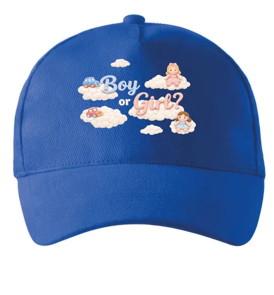 Кепка Boy or girl хмаринки Ярко-синий фото