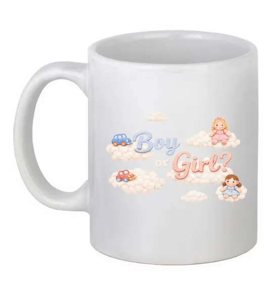 Чашка керамическая Boy or girl хмаринки Белый фото