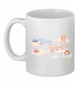 Чашка керамическая Boy or girl хмаринки Белый фото