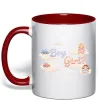 Чашка с цветной ручкой Boy or girl хмаринки Красный фото