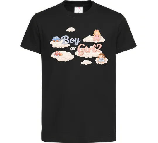 Детская футболка Boy or girl хмаринки Черный фото