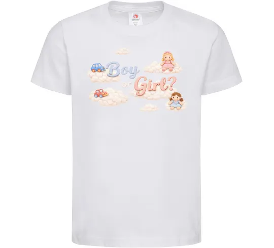 Детская футболка Boy or girl хмаринки Белый фото