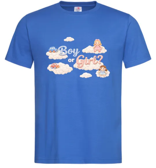 Мужская футболка Boy or girl хмаринки Ярко-синий фото
