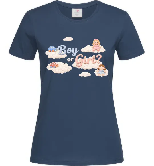 Женская футболка Boy or girl хмаринки Темно-синий фото