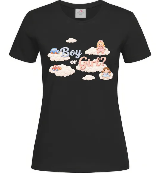 Женская футболка Boy or girl хмаринки Черный фото