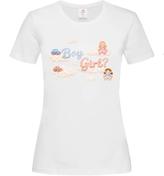 Женская футболка Boy or girl хмаринки Белый фото
