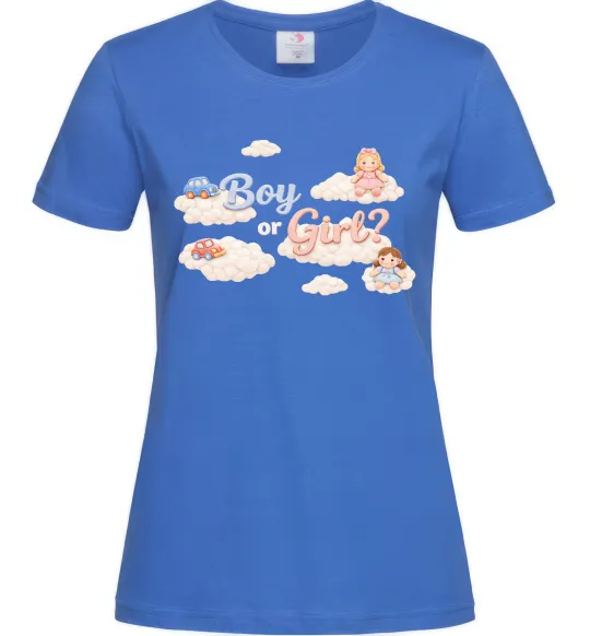 Женская футболка Boy or girl хмаринки Ярко-синий фото
