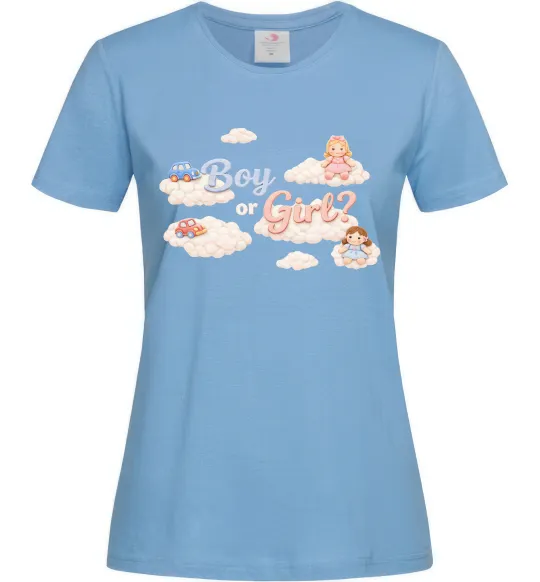 Женская футболка Boy or girl хмаринки Голубой фото