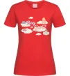Женская футболка Boy or girl хмаринки Красный Женская футболка Boy or girl хмаринки Красный фото