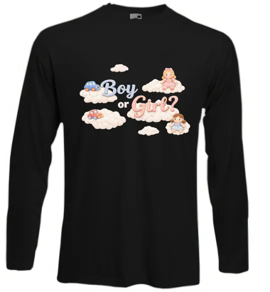 Лонгслив Boy or girl хмаринки Черный фото