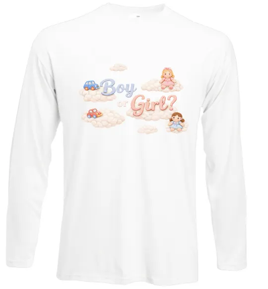 Лонгслив Boy or girl хмаринки Белый фото