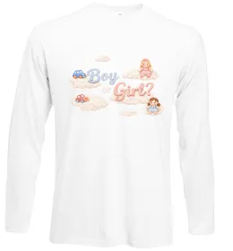 Лонгслив Boy or girl хмаринки Белый фото