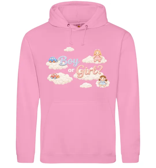 Мужская толстовка (худи) Boy or girl хмаринки Розовый фото
