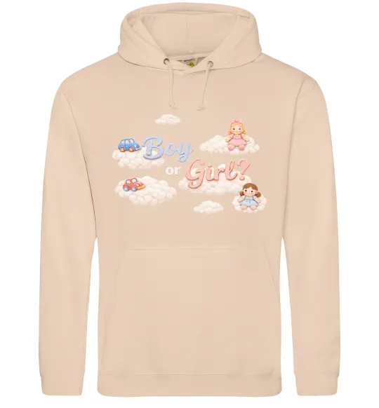 Мужская толстовка (худи) Boy or girl хмаринки Песочный фото
