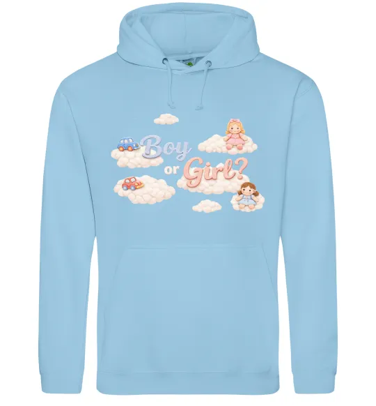 Мужская толстовка (худи) Boy or girl хмаринки Голубой фото