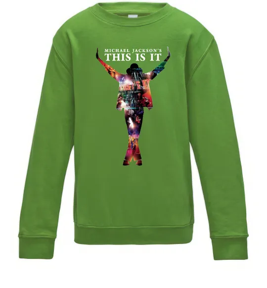 Дитячий світшот This is it Michael Jackson Лаймовий фото