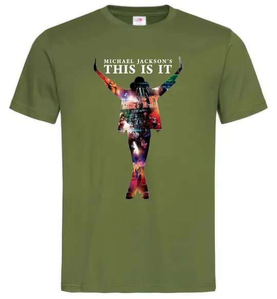 Чоловіча футболка This is it Michael Jackson Оливковий фото