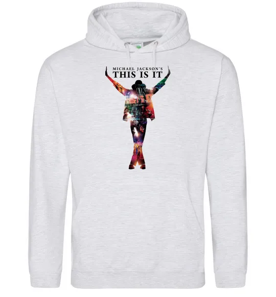Жіноча толстовка (худі) This is it Michael Jackson Сірий меланж фото