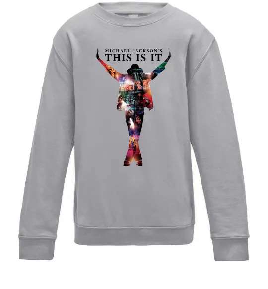 Дитячий світшот This is it Michael Jackson Сірий меланж фото