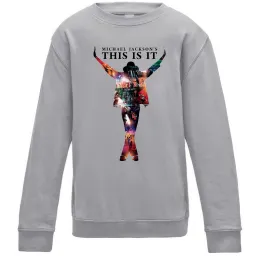 Дитячий світшот This is it Michael Jackson Сірий меланж фото