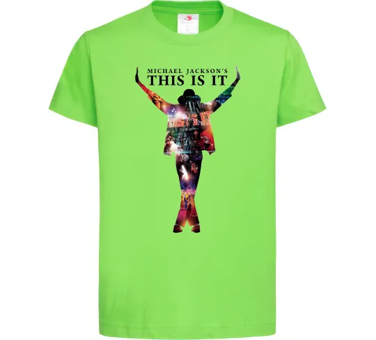 Дитяча футболка This is it Michael Jackson Лаймовий фото