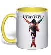 Чашка з кольоровою ручкою This is it Michael Jackson Лимонний Чашка з кольоровою ручкою This is it Michael Jackson Лимонний фото