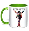Чашка з кольоровою ручкою This is it Michael Jackson Лаймовий Чашка з кольоровою ручкою This is it Michael Jackson Лаймовий фото
