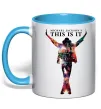 Чашка з кольоровою ручкою This is it Michael Jackson Блакитний Чашка з кольоровою ручкою This is it Michael Jackson Блакитний фото