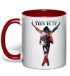 Чашка з кольоровою ручкою This is it Michael Jackson Червоний Чашка з кольоровою ручкою This is it Michael Jackson Червоний фото