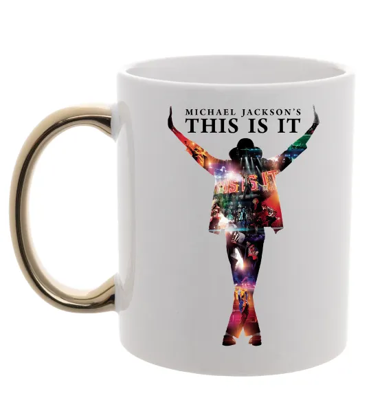 Чашка з кольоровою ручкою This is it Michael Jackson Золото фото