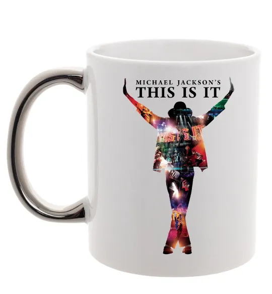 Чашка з кольоровою ручкою This is it Michael Jackson Срібло фото