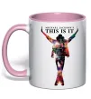 Чашка з кольоровою ручкою This is it Michael Jackson Ніжно рожевий Чашка з кольоровою ручкою This is it Michael Jackson Ніжно рожевий фото