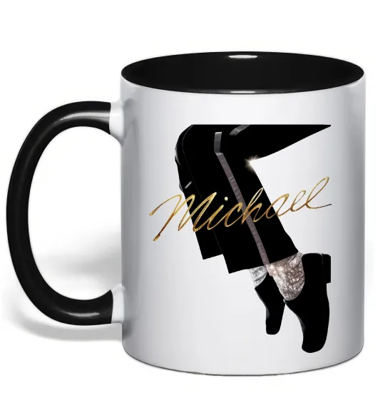 Чашка з кольоровою ручкою Michael Чорний фото