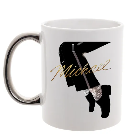 Чашка з кольоровою ручкою Michael Срібло фото