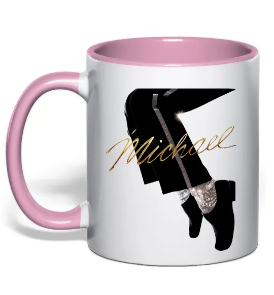 Чашка з кольоровою ручкою Michael Ніжно рожевий фото