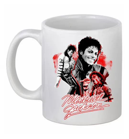 Чашка керамічна Michael Jackson колаж Білий фото