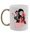 Чашка з кольоровою ручкою Michael Jackson колаж Золото фото
