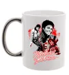Чашка з кольоровою ручкою Michael Jackson колаж Срібло фото