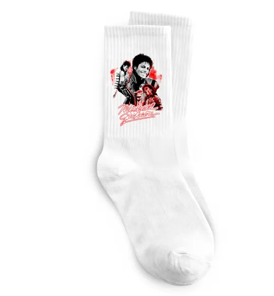 Шкарпетки Michael Jackson колаж Білий фото