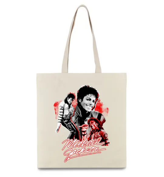 Еко-сумка Michael Jackson колаж Бежевий фото