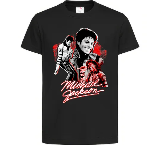 Дитяча футболка Michael Jackson колаж Чорний фото