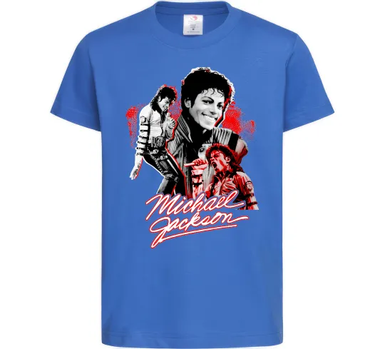 Дитяча футболка Michael Jackson колаж Яскраво-синій фото