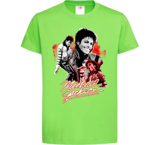 Дитяча футболка Michael Jackson колаж Лаймовий фото