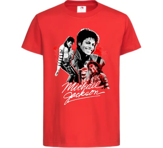 Дитяча футболка Michael Jackson колаж Червоний фото